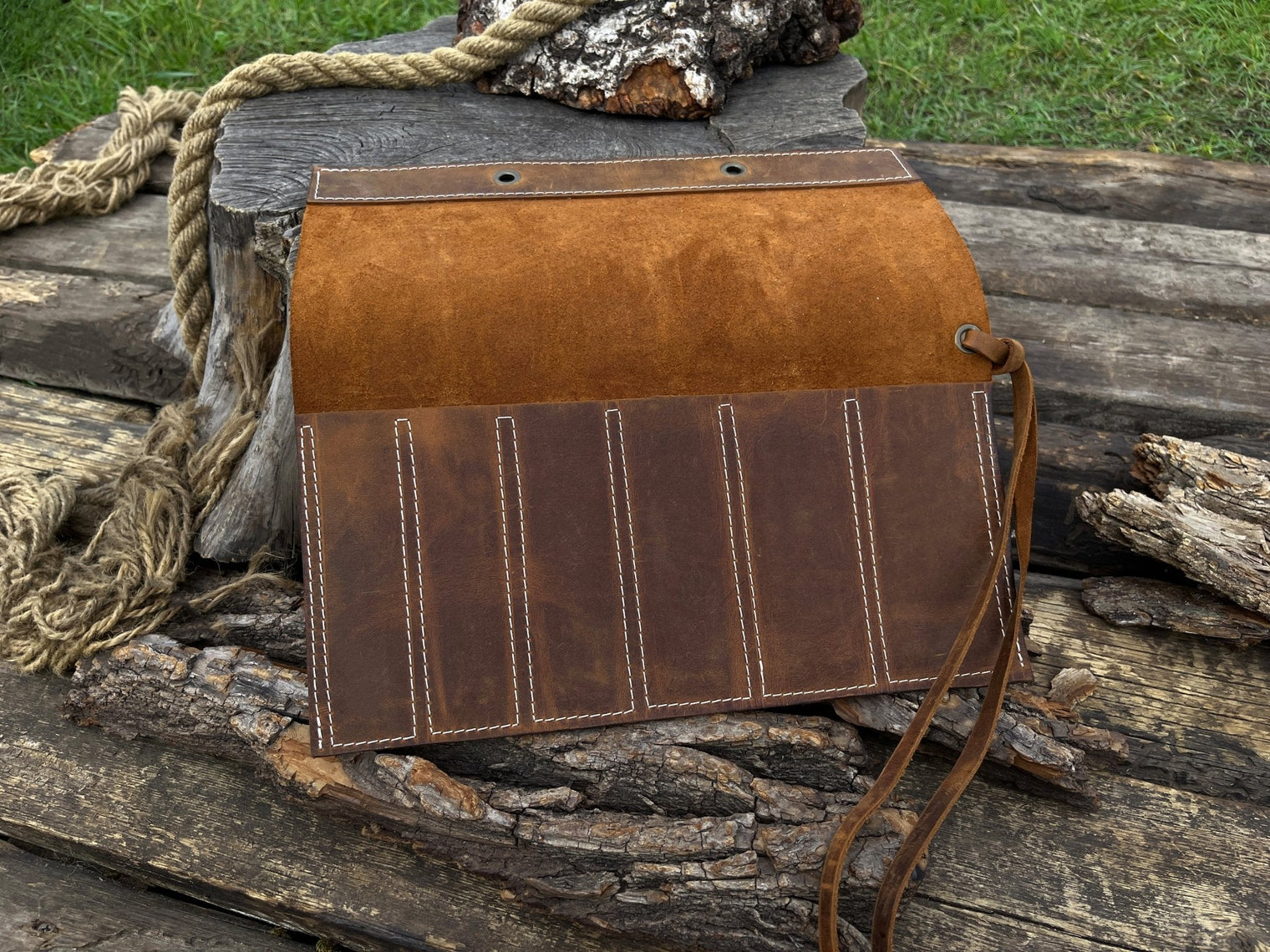 6 Pocket Leather Chisel Roll