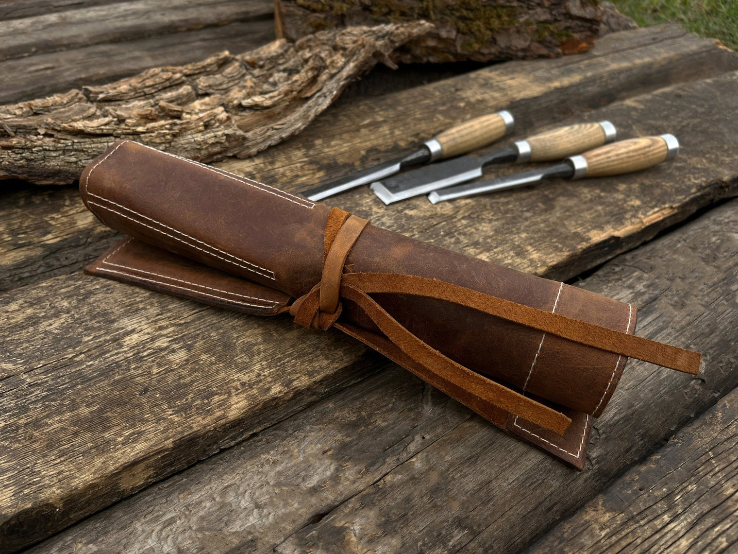 6 Pocket Leather Chisel Roll
