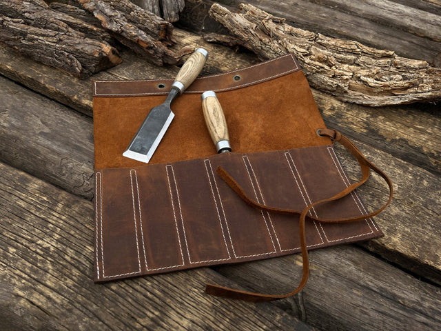 6 Pocket Leather Chisel Roll