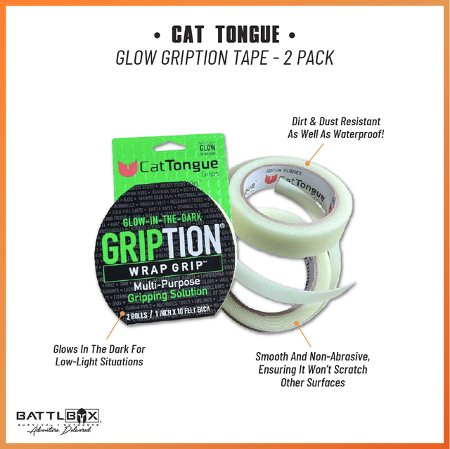 Cat Tongue Glow Gription Tape 2-Pack | Glow-in-Dark Anti-Slip Grip Tape