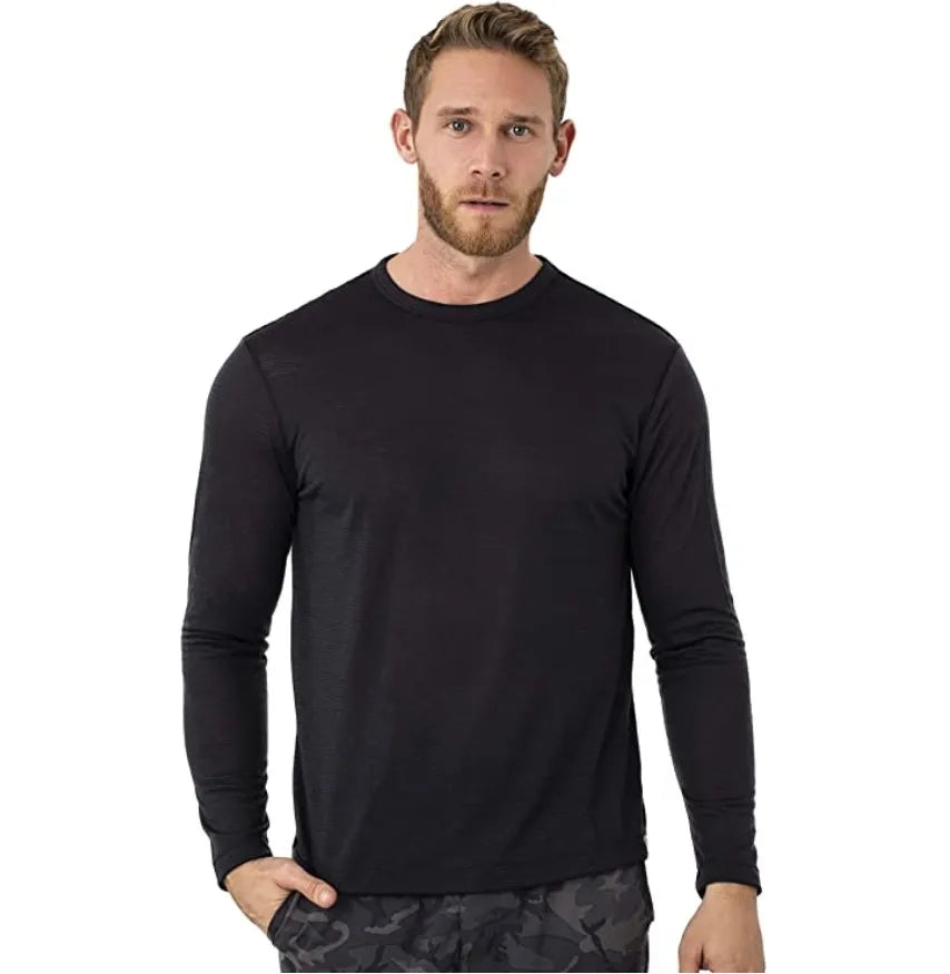 100% Merino Wool Base Layer Men Merino Wool Long Sleeve 240G Midweight Thermal Underwear Wicking Breathable Top + Hiking Socks
