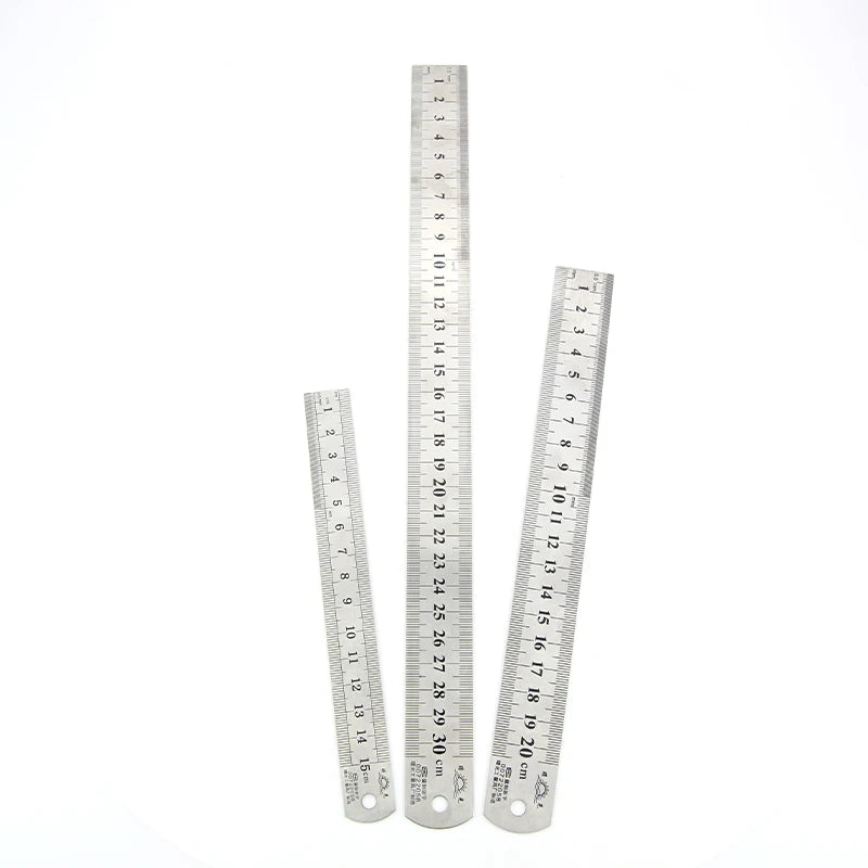 Straightedge Double Side Scale Metal Ruler | Stainless Steel Measuring Tool