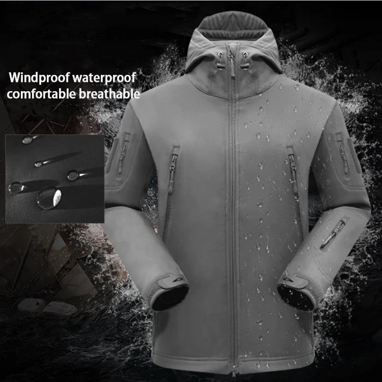 Winter Waterproof Tactical Jackets Sets Men Outdoor Soft Shell Hiking Hunting Jacket Suit Fleece Cargo Pant Tracksuits