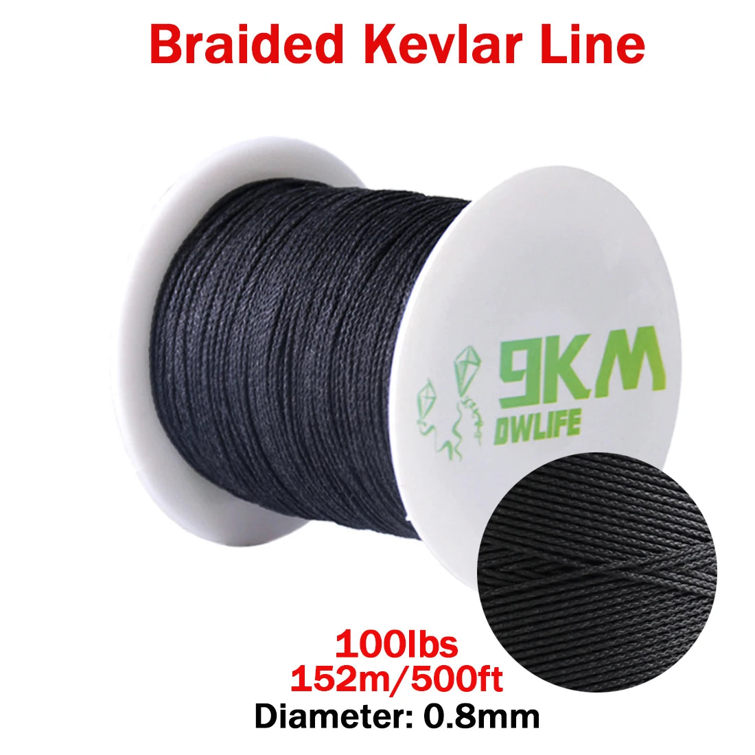 9KM Kevlar Cord |High Strength, Flame-Resistant, Braided Outdoor Line