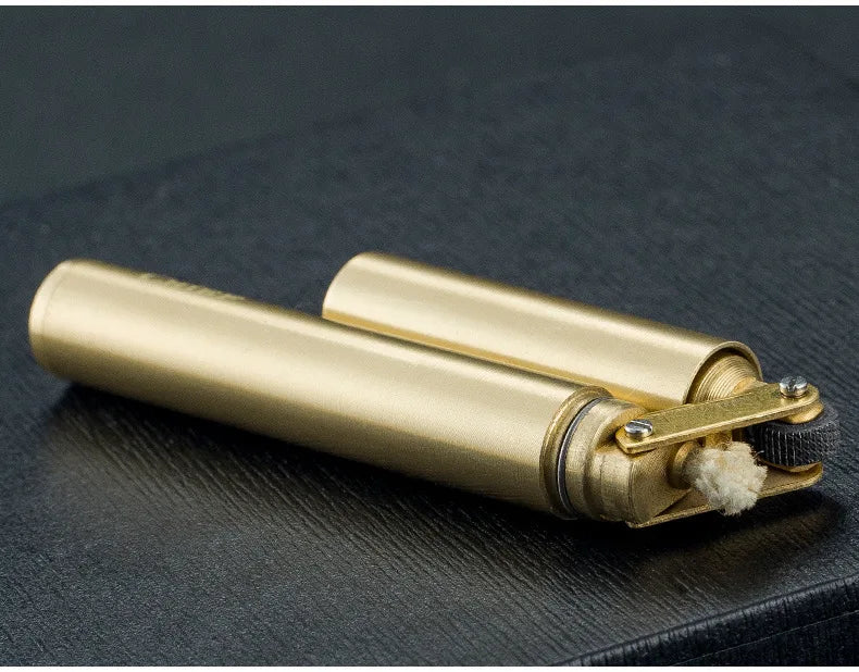Retro Copper Kerosene Lighter | Mini Foldable Windproof EDC