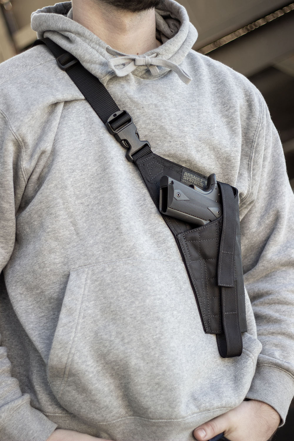 Adjustable Chest Carry Harness — Rugged Nylon Equipment Carrier (Right / Left)