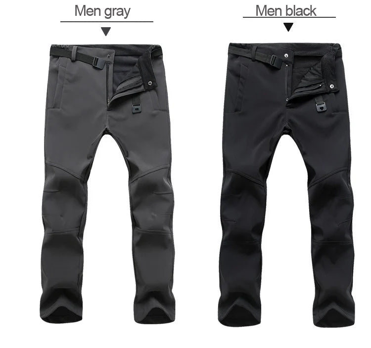 TRVLWEGO Men’s Winter Softshell Pants | Waterproof Hiking & Outdoor Pants