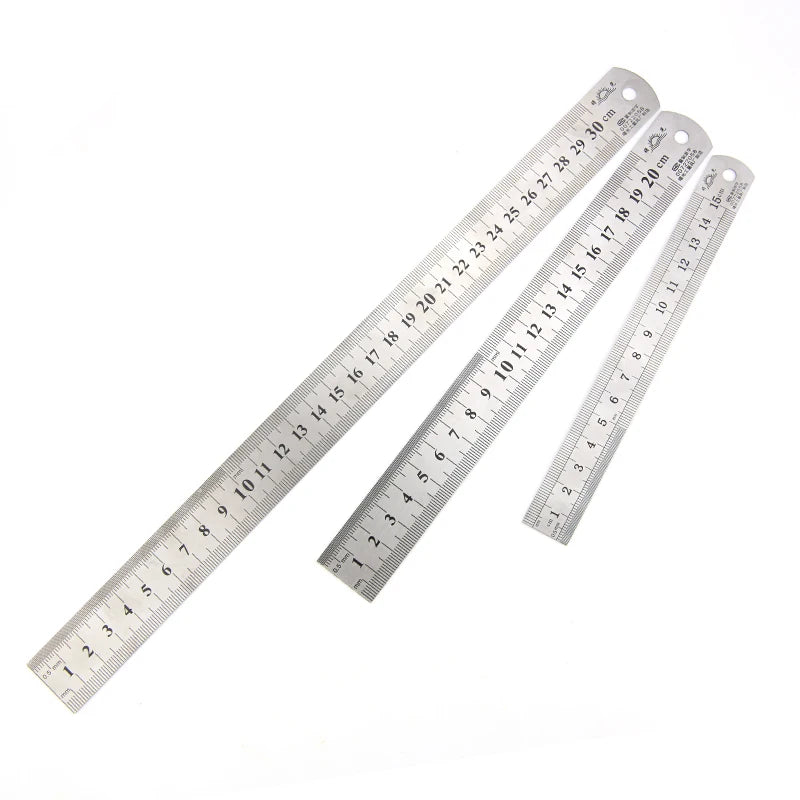 Straightedge Double Side Scale Metal Ruler | Stainless Steel Measuring Tool