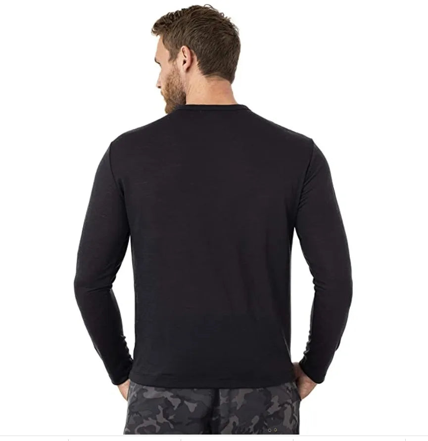 100% Merino Wool Base Layer Men Merino Wool Long Sleeve 240G Midweight Thermal Underwear Wicking Breathable Top + Hiking Socks