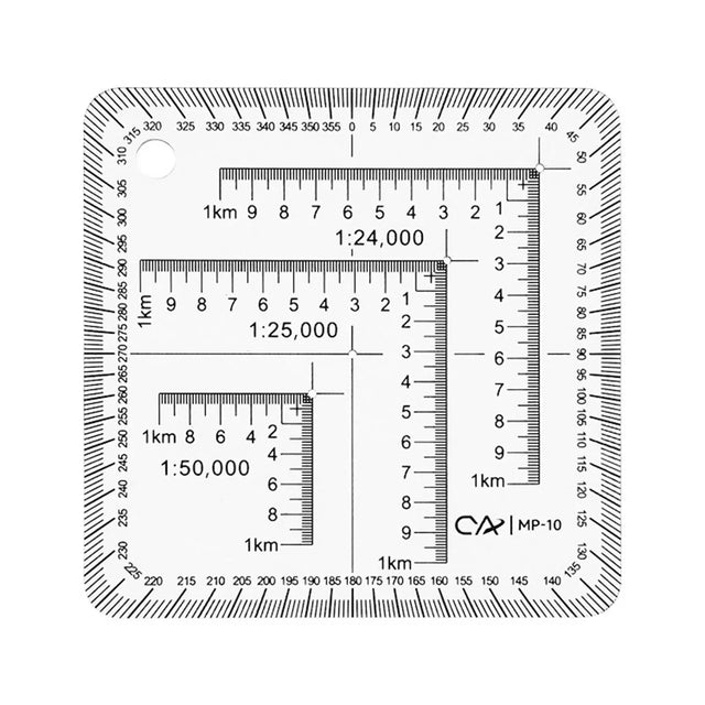 UTM Corner Ruler | Map Reading Tool | Durable Acrylic Coordinate Ruler