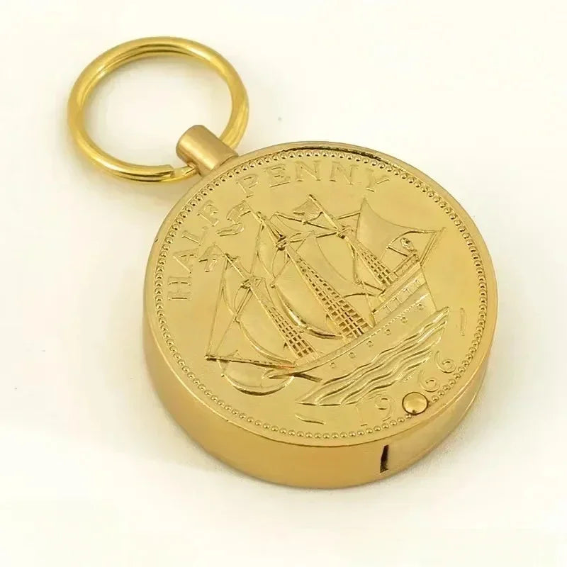 Retro Coin Kerosene Torch Lighter | Mini Portable Keychain Cigarette Lighter