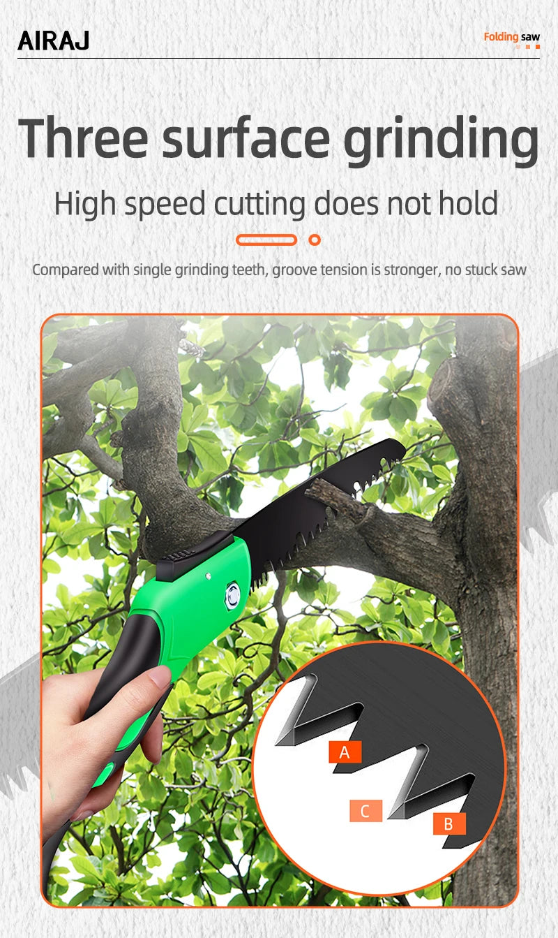 AIRAJ 1pc Extended Multi-functional Hand Saw, Woodworking Portable Steel Saw, Outdoor Tree And Camping Hand Saw