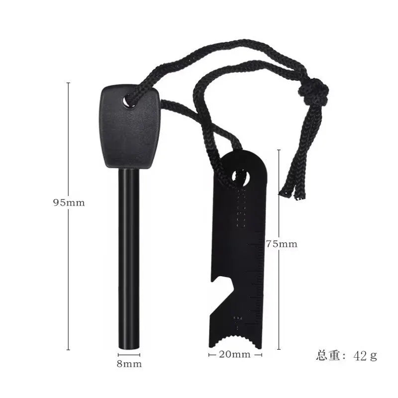 Fire Steel Magnesium Rod | Spark Steel with Chain & Compass