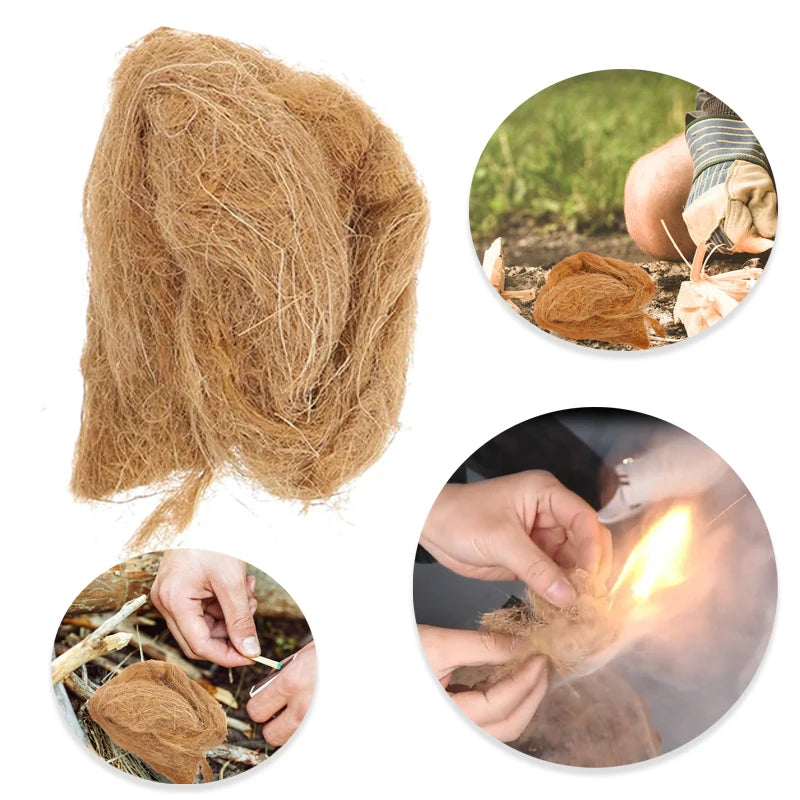 Natural Jute Silk Fire Starters | Lightweight Emergency Fire Igniter