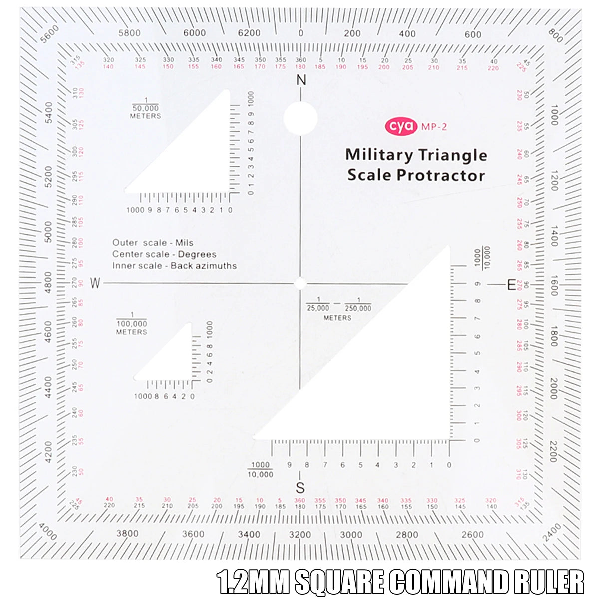 Military Map Navigation Scale Ruler | 1:25K–1:250K Metric