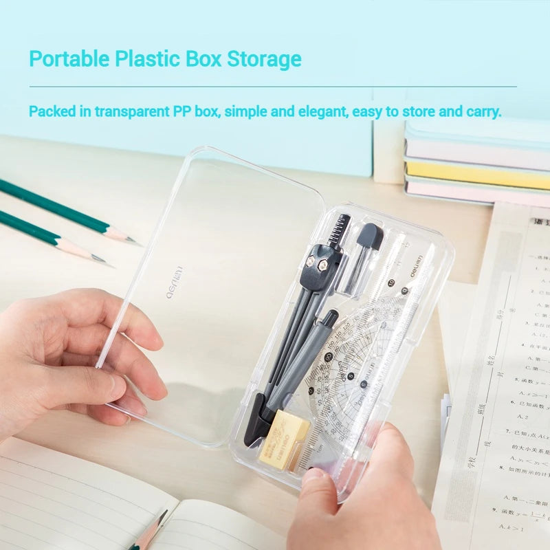 Deli Compass Set | Multifunctional Drawing & Ruler Kit