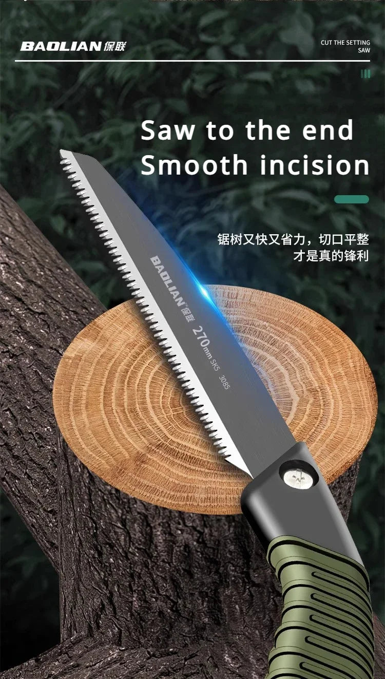 Folding Hand Saw Outdoor for Wood Branches Cutting Tree Trimming Camping Backpacking Hiking Ergonomic No-Slip Handle Hand Tools