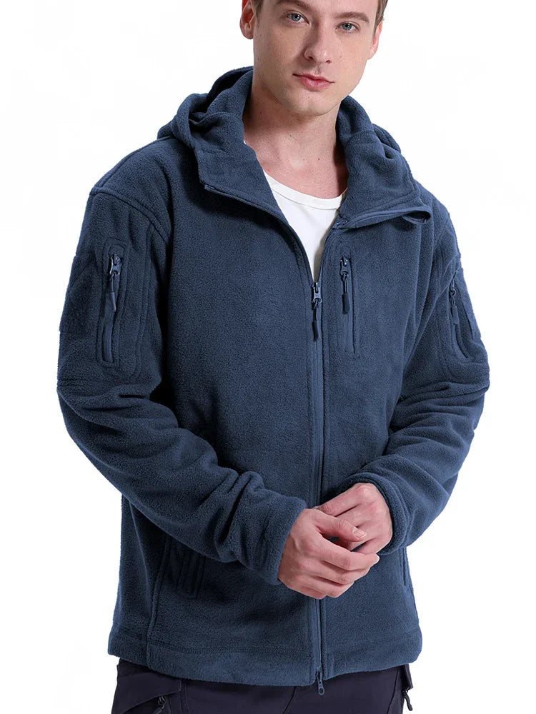 Men’s Tactical Fleece Jacket | Hooded Winter Warm Jacket