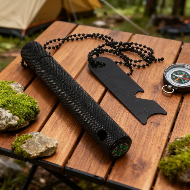 Fire Steel Magnesium Rod | Spark Steel with Chain & Compass