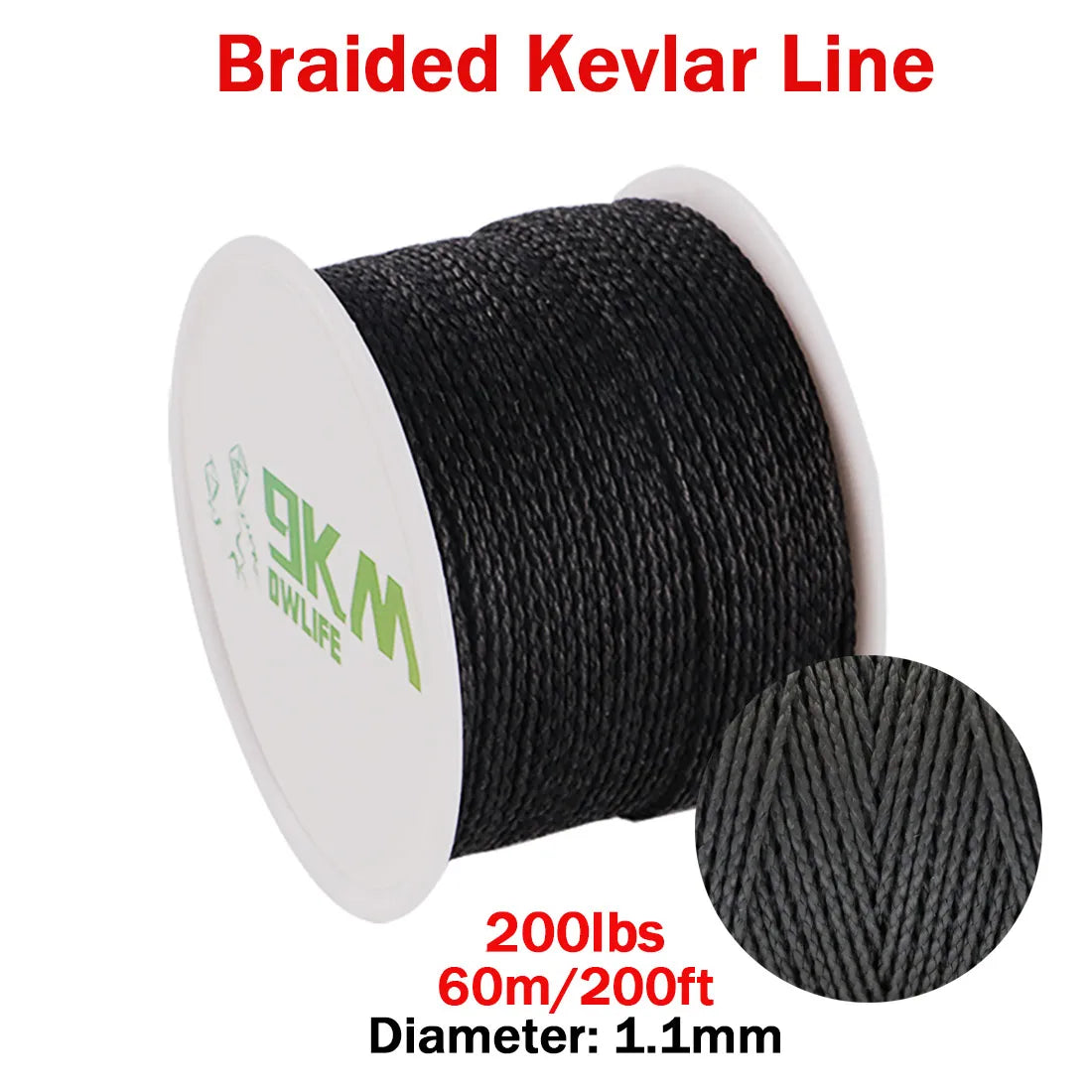 9KM DWLIFE Kevlar Cord | High-Strength Braided Rope