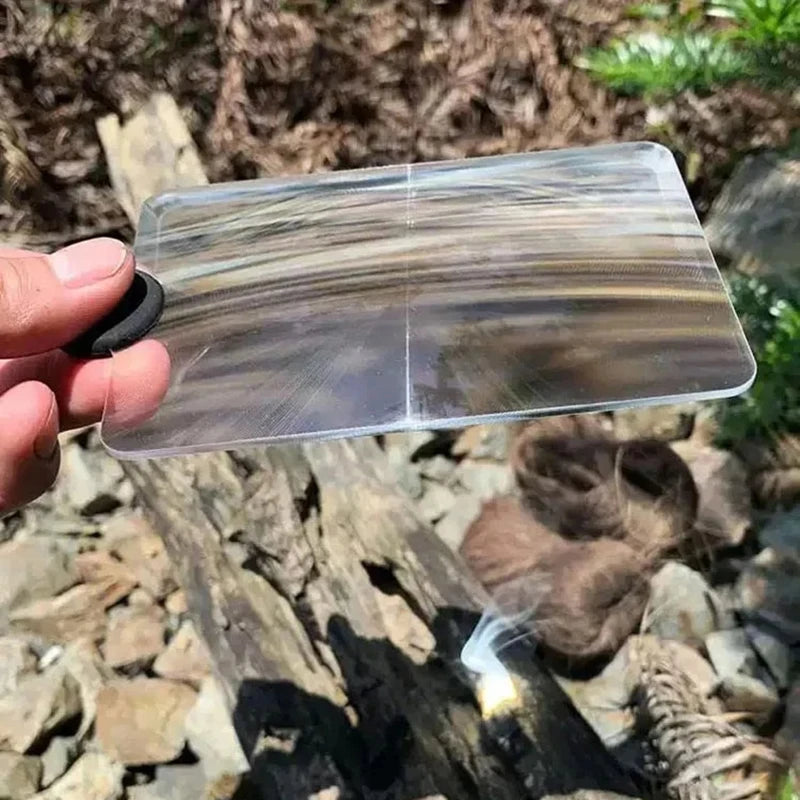 Outdoor Solar Fire Starter Card | Fresnel Lens Survival Tool