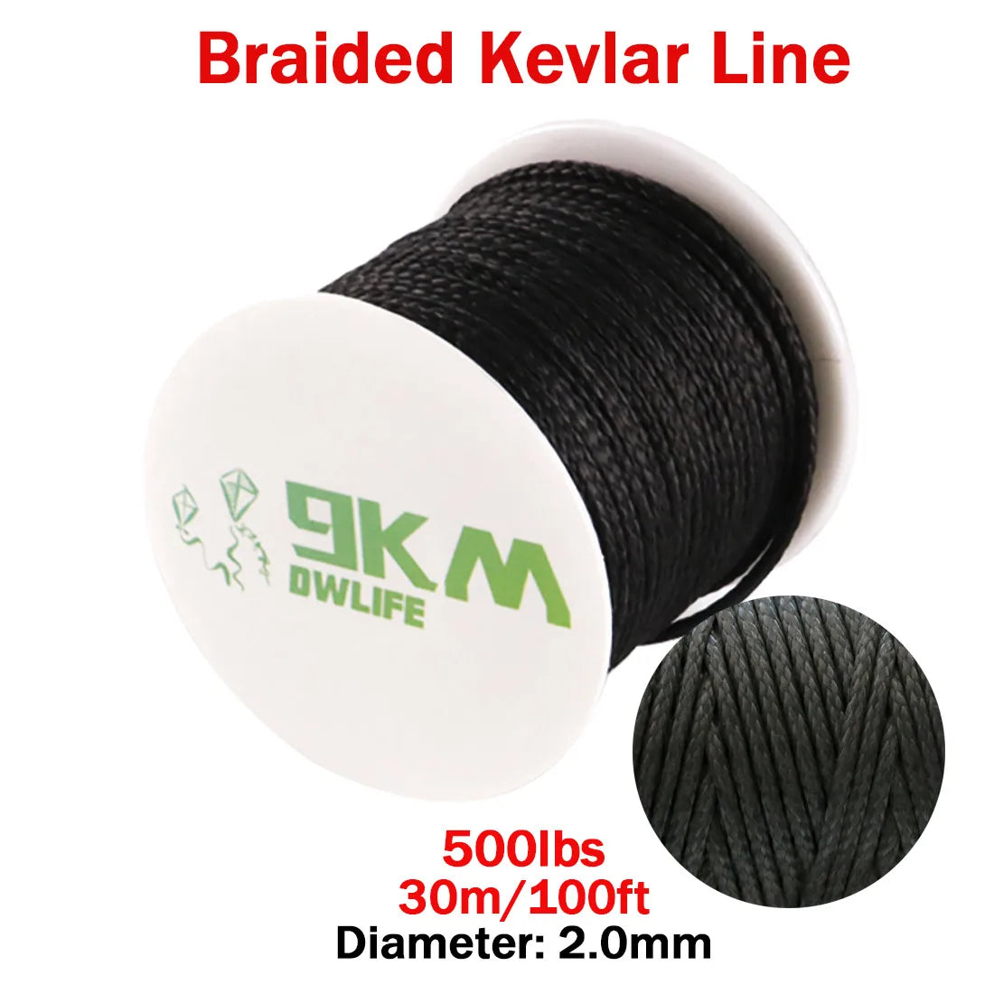 9KM DWLIFE Kevlar Cord | High-Strength Braided Rope