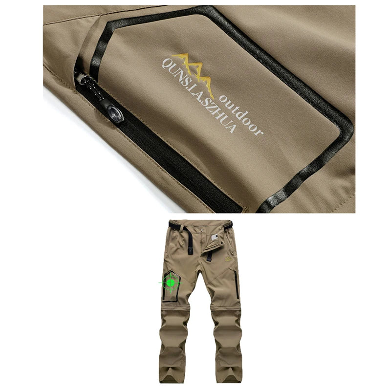 Men’s Convertible Cargo Tactical Pants | Water-Resistant Hiking & Outdoor Pants
