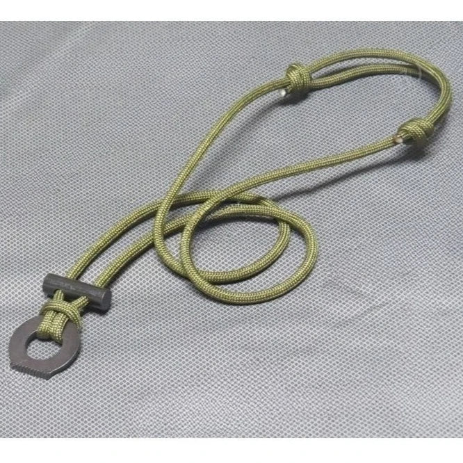 Survival Fire Starter Paracord Necklace | Flint & Steel EDC Tool