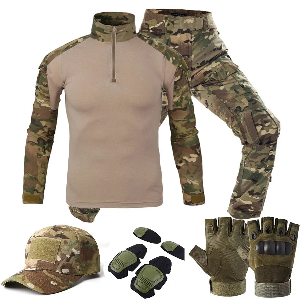 Tactical Uniform Suits Milit Outdoor Camouflage Suit Hunting Shirts Pants Fish Trainning Airsoft Paintball Clothes Sets