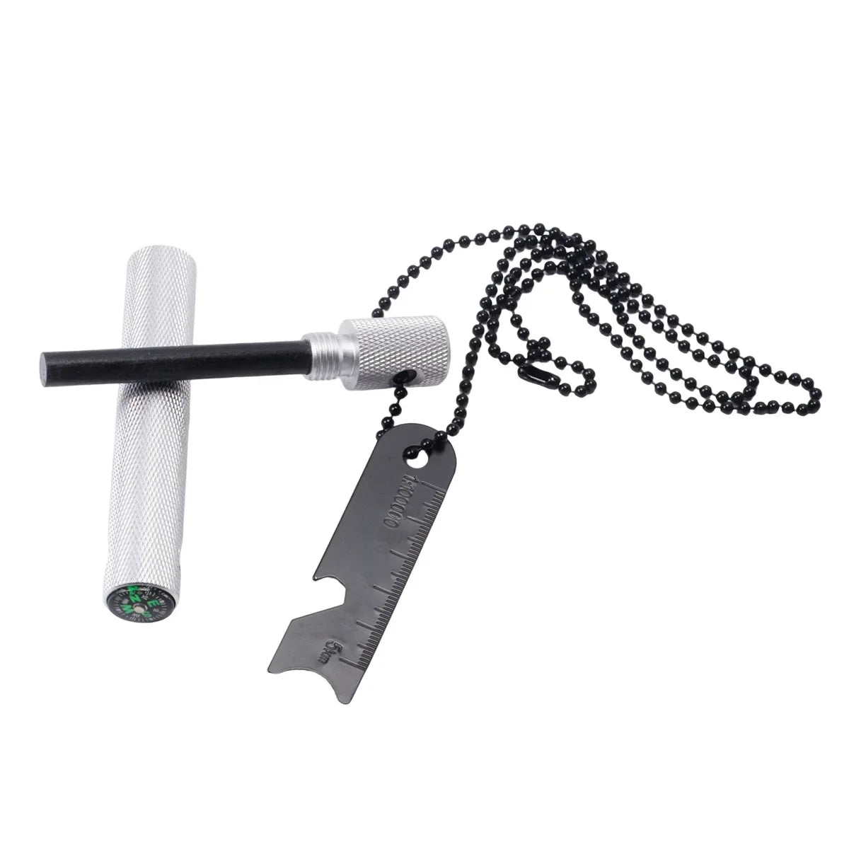 Fire Steel Magnesium Rod | Spark Steel with Chain & Compass