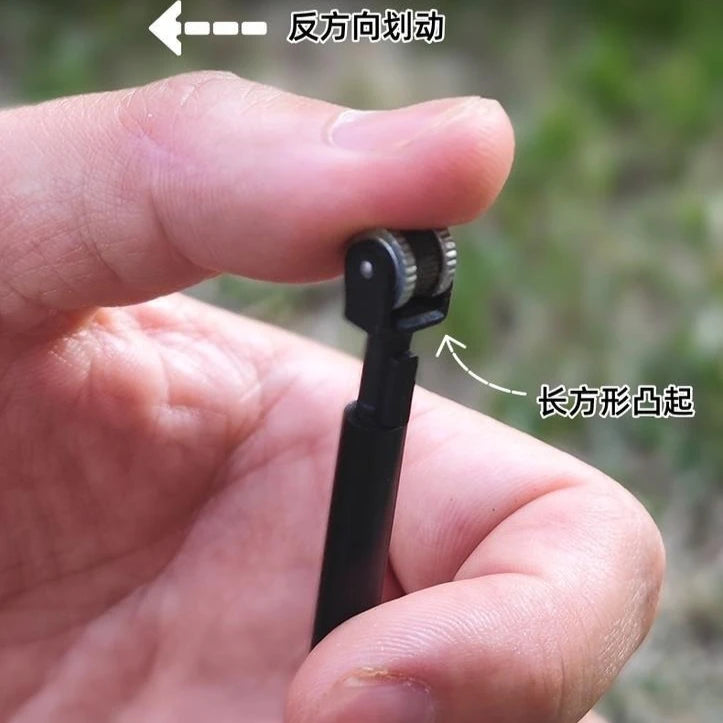 3K Carbon Fiber Handle Outdoor Emergency Survival Camping Roller Flint High Purity Portable Lightweight Fire Stick Equipment