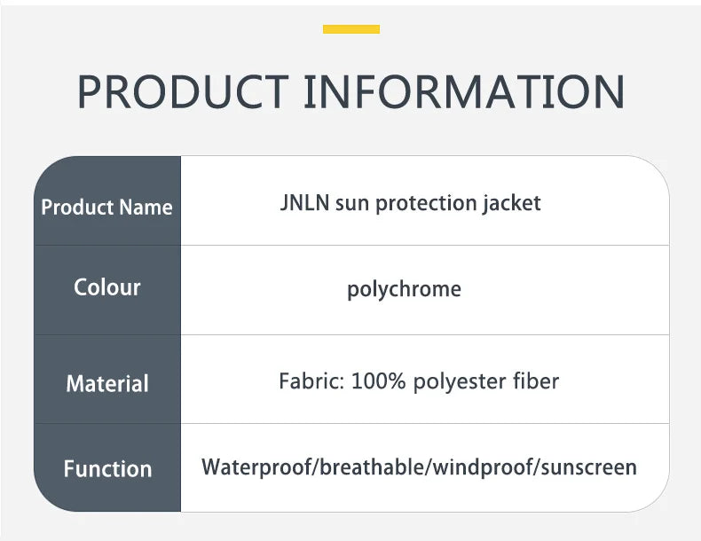 JNLN Men Women Waterproof Hiking Jacket Quick Dry Sun Protection Windbreaker Unisex Camping Climbing Outdoor Sports Rain Coat