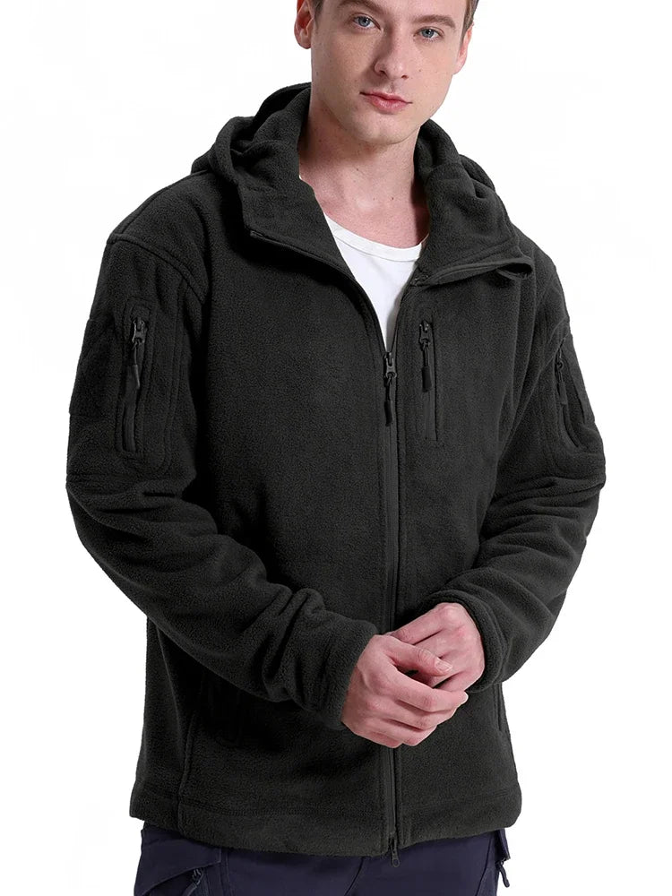 Men’s Tactical Fleece Jacket | Hooded Winter Warm Jacket
