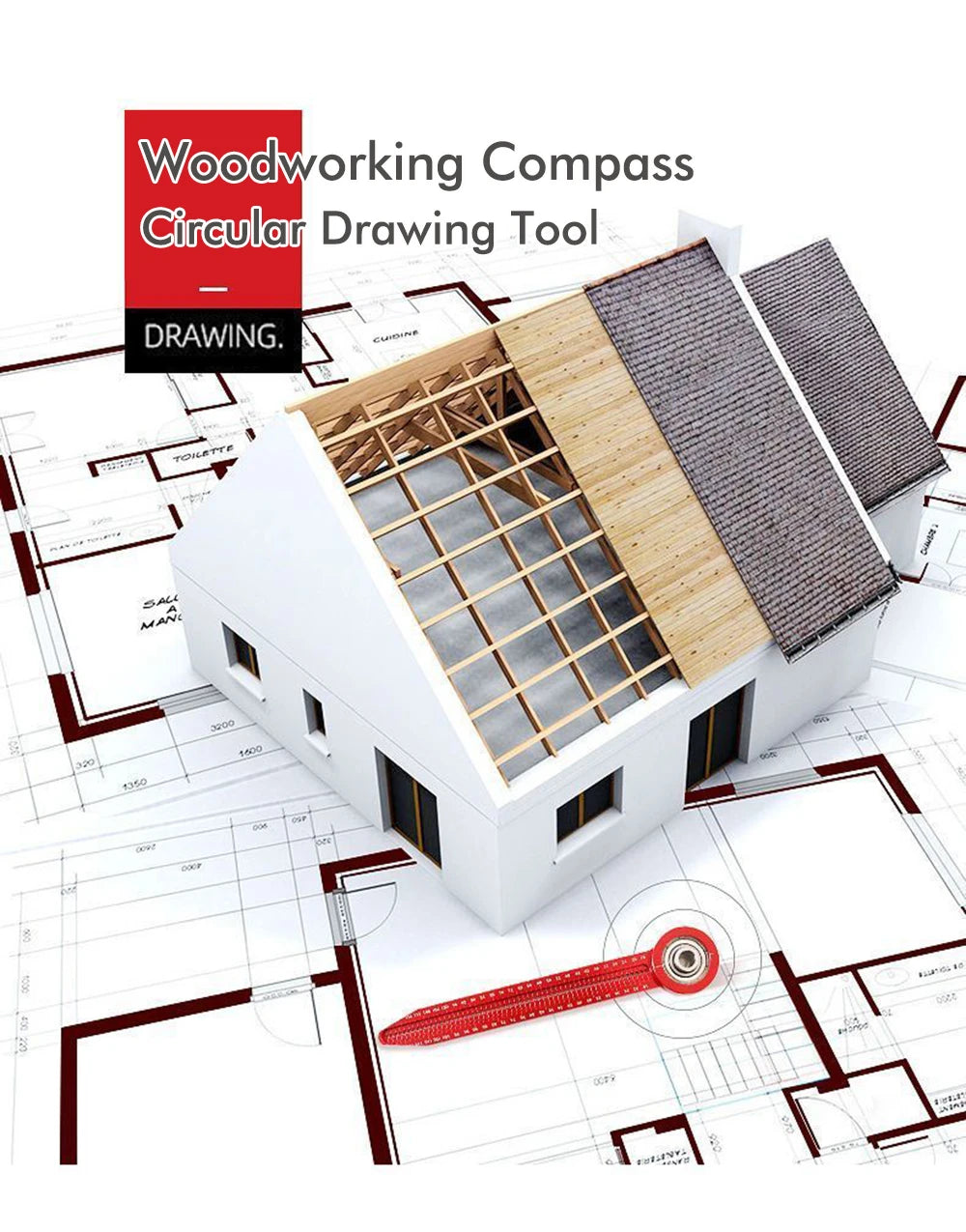 Woodworking Drawing Compass | Circular Hole Ruler & Scribe Gauge