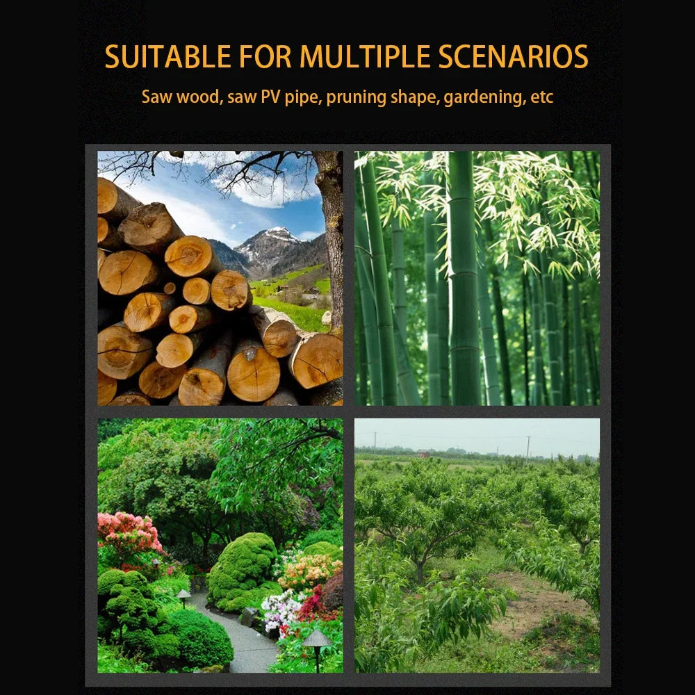 16-Inch Manganese Steel Folding Saw with 3-Sided Teeth and Safety Lock for Cutting Trimming Wood Branches Bamboo