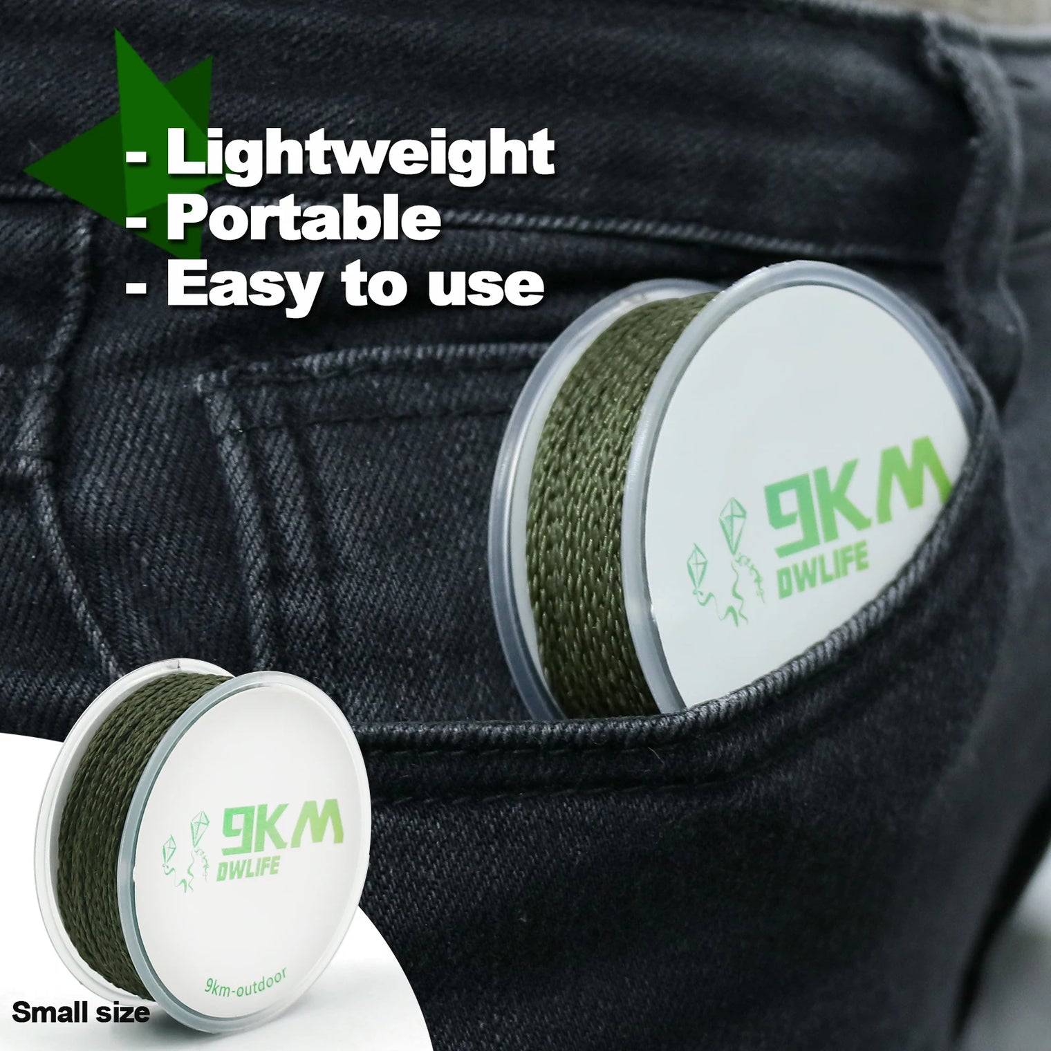 9KM DWLIFE Kevlar Cord | High-Strength Braided Line