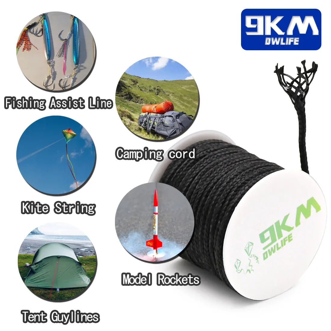 9KM Kevlar Cord |High Strength, Flame-Resistant, Braided Outdoor Line