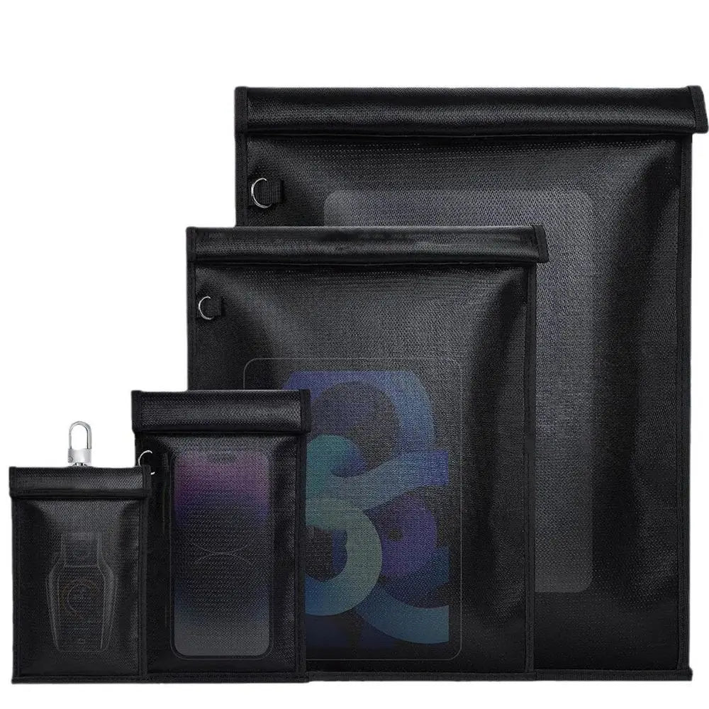 Signal Blocking Faraday Bag Retardant EMF Protection Shielding Pouch Black Anti-tracking Cell Phone Blocker Phone