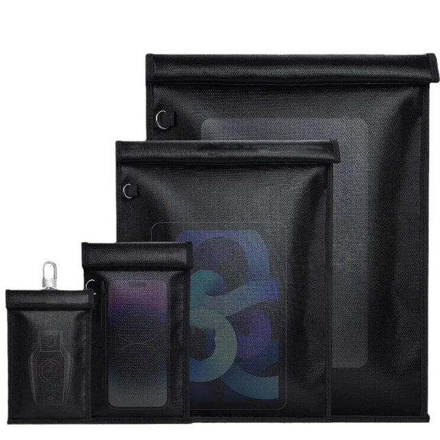 Signal Blocking Faraday Bag Retardant EMF Protection Shielding Pouch Black Anti-tracking Cell Phone Blocker Phone