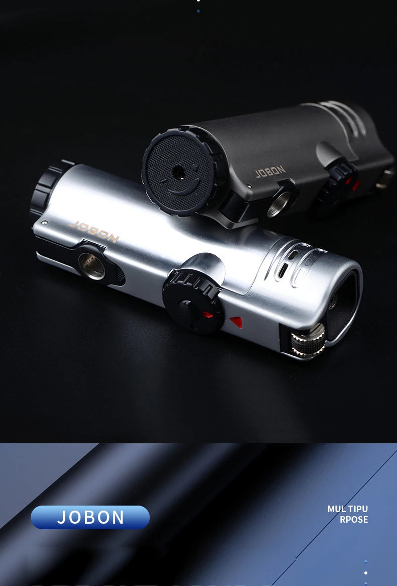 4-Flame Jet Torch Windproof Cigar Lighter | Metal Butane Lighter