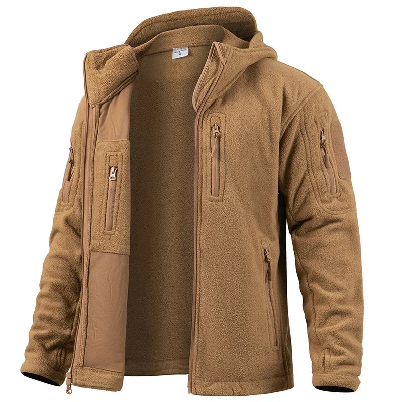 Men’s Tactical Fleece Jacket | Hooded Winter Warm Jacket