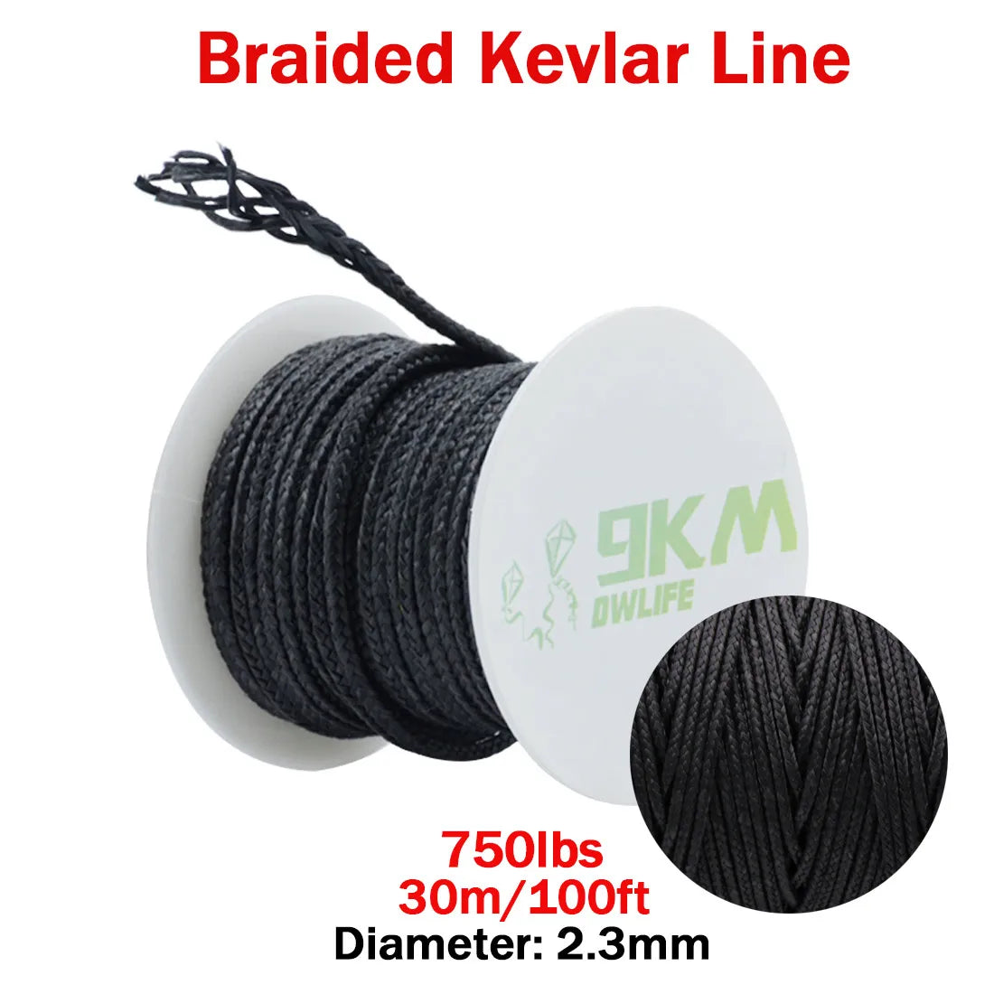 9KM Kevlar Cord |High Strength, Flame-Resistant, Braided Outdoor Line