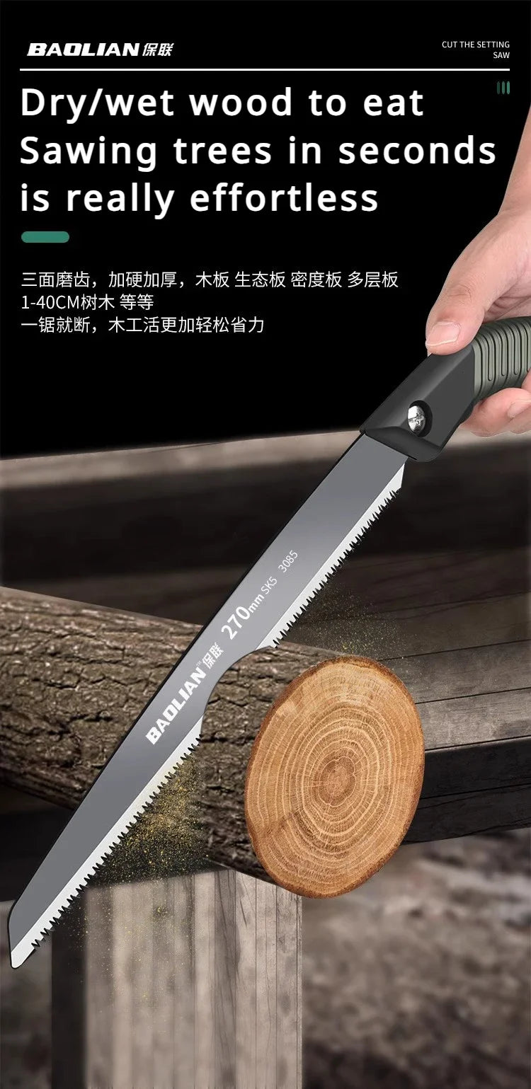 Folding Hand Saw Outdoor for Wood Branches Cutting Tree Trimming Camping Backpacking Hiking Ergonomic No-Slip Handle Hand Tools