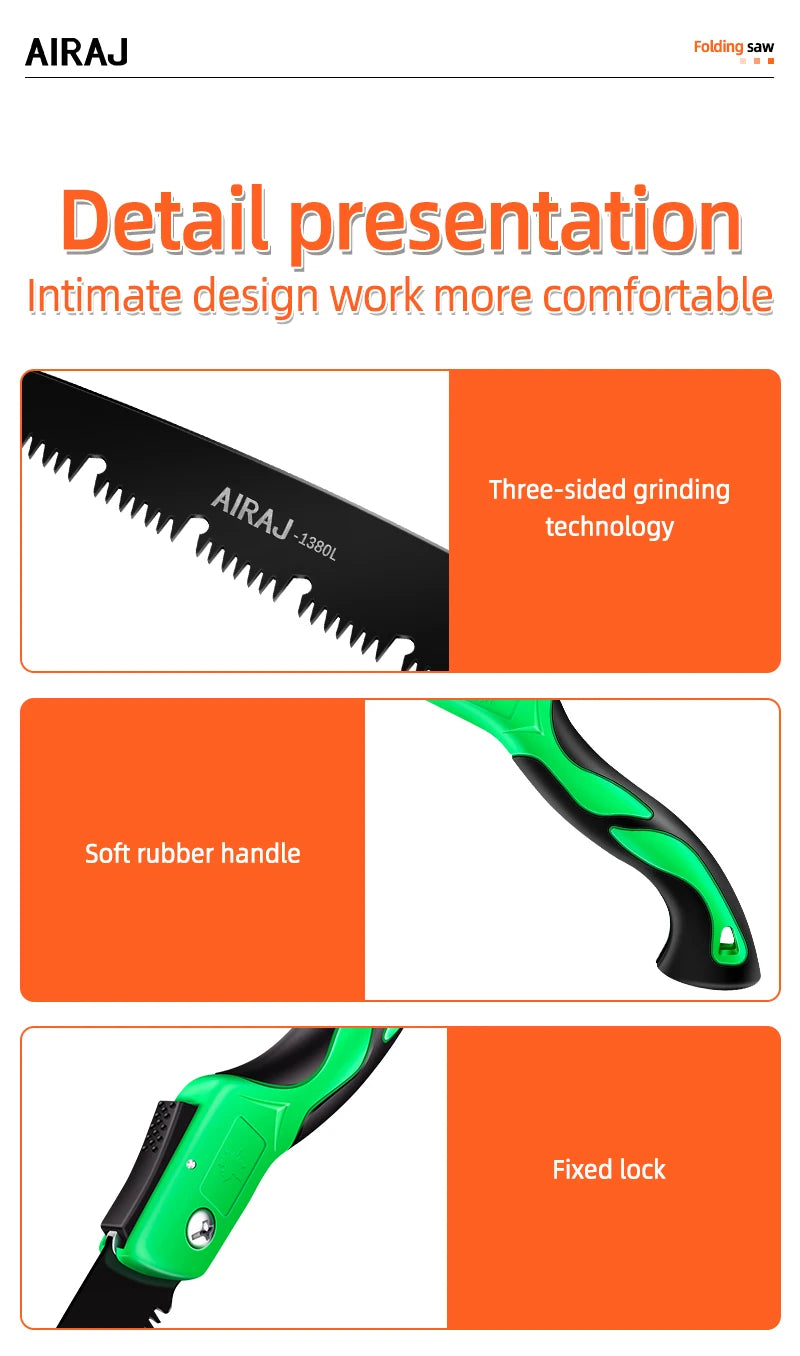 AIRAJ Multifunctional Folding Saw | Woodworking & Outdoor Cutting Tool