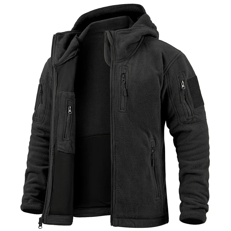Men’s Tactical Fleece Jacket | Hooded Winter Warm Jacket