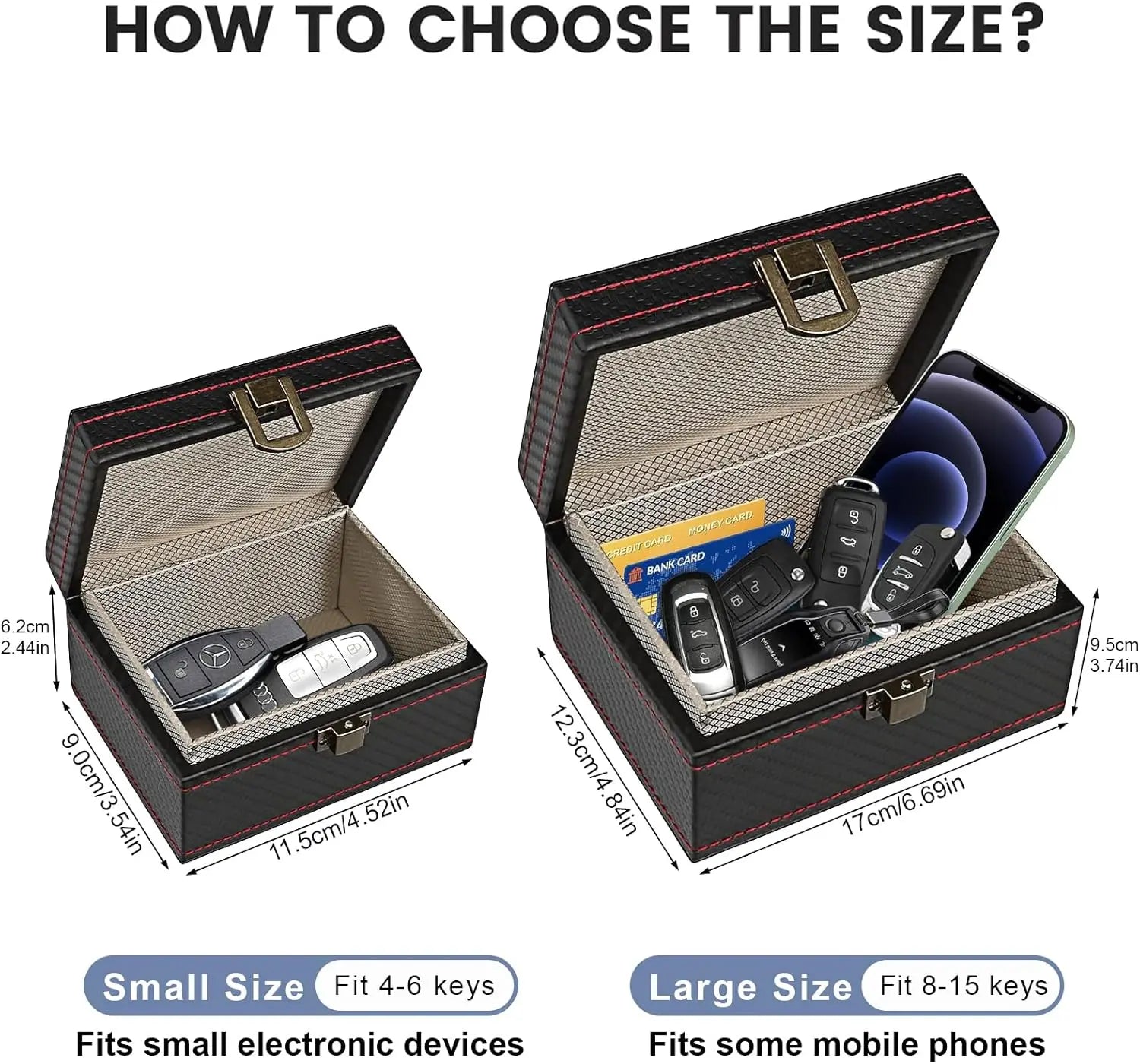 Anti Theft Faraday Box with Bag for Key Fob Cage RFID Faraday Key Fob Protector Radiation-proof Mobile Phone Box Car Keyless