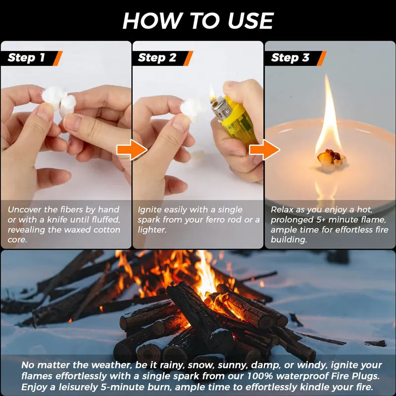 Outdoor Flammable Cotton Core | Mini Fire Starter