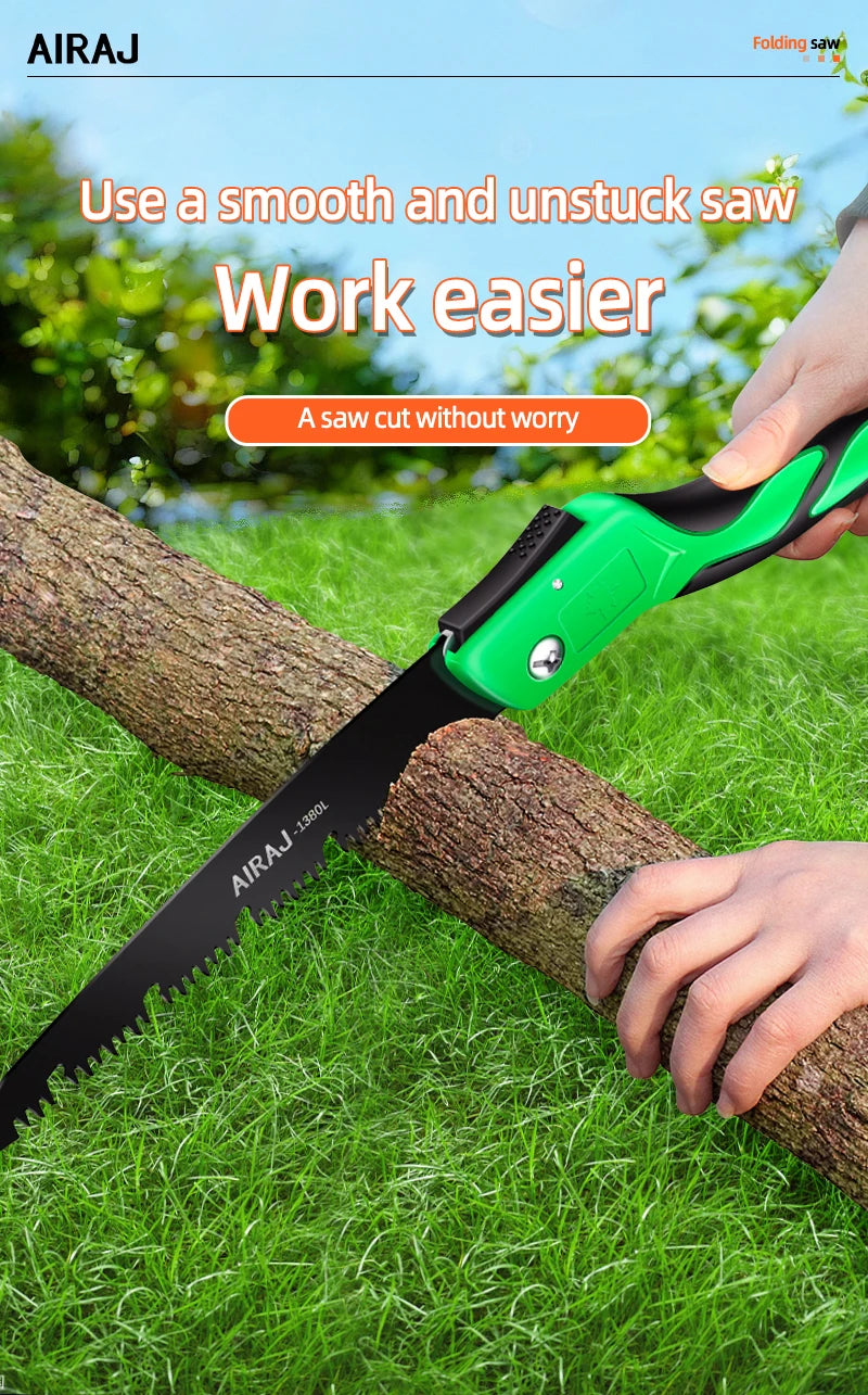 AIRAJ 1pc Extended Multi-functional Hand Saw, Woodworking Portable Steel Saw, Outdoor Tree And Camping Hand Saw