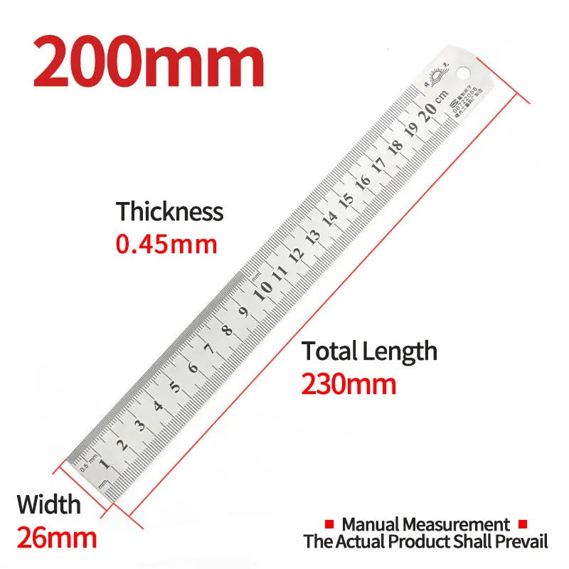 Stainless Steel Metal Ruler | Double-Sided Straightedge Scale (0–15 / 25 / 30 cm)