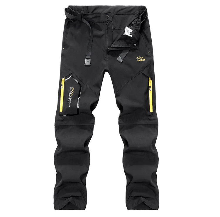 Men's Convertible Cargo Tactical Pants, Water Resistant Outdoor Hiking Pants, Zip Off Lightweight Stretch Work